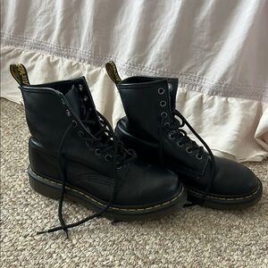 Dr. Martens Black Combat Boots High-Top Lace-Up